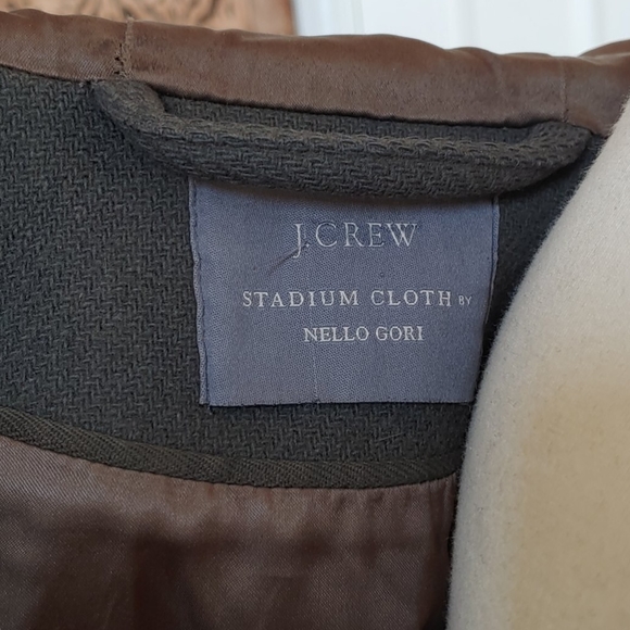 💚J.Crew Stadium Cloth Nello Gori Wool Coat Hood - Picture 6 of 16
